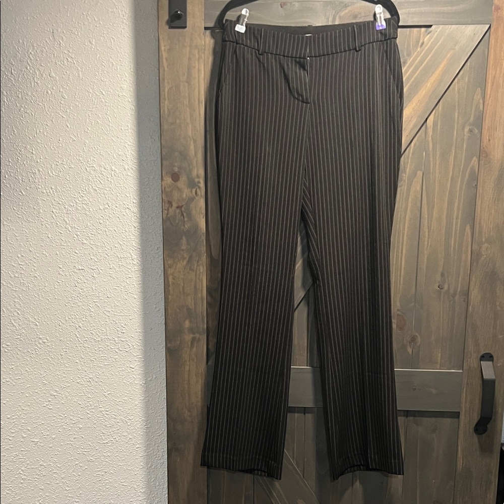 Lane Bryant Tall Black Pinstripe Boot Cut Pants